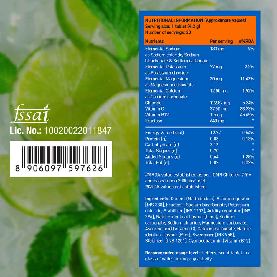 Fast&Up Reload Low Sugar Instant Hydration With 5 Essential Electrolytes | Mojito