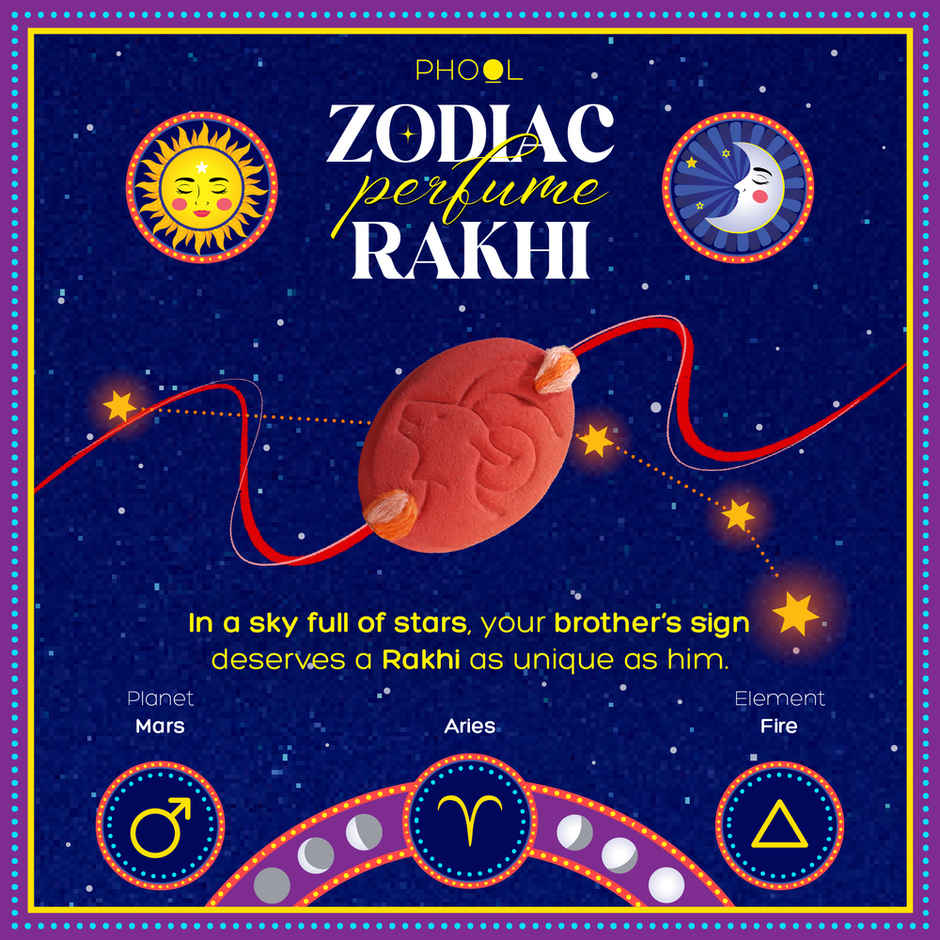 Zodiac Aries Rakhi for Brother (Phool)