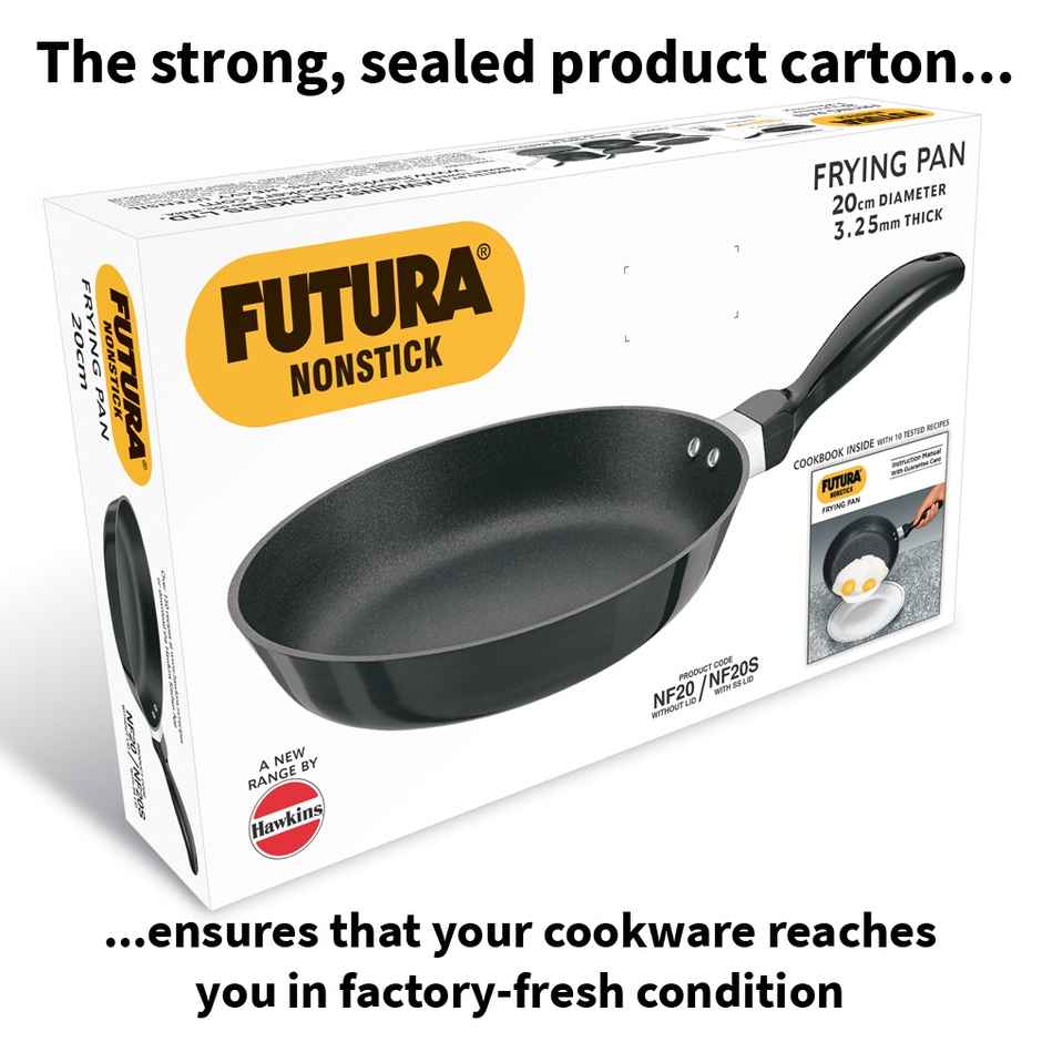 Hawkins Futura 20 Cm Frying Pan Non Stick Fry Pan Small Pan - Black