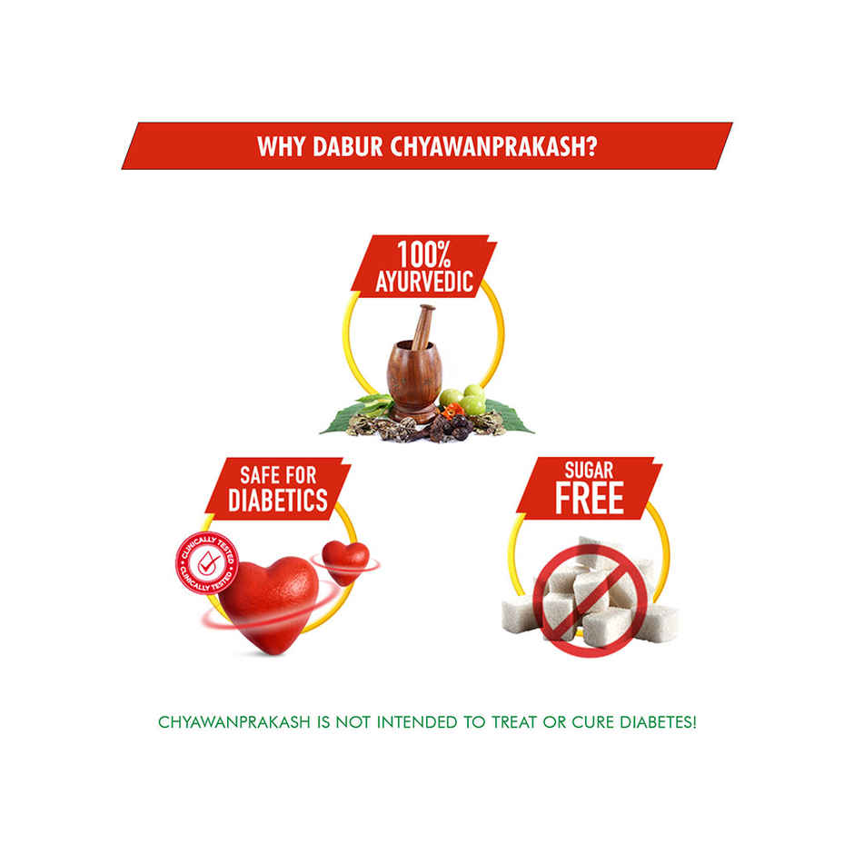 Dabur Chyawanprakash Sugarfree - Safe for Diabetics with 40+ Ayurvedic Herbs