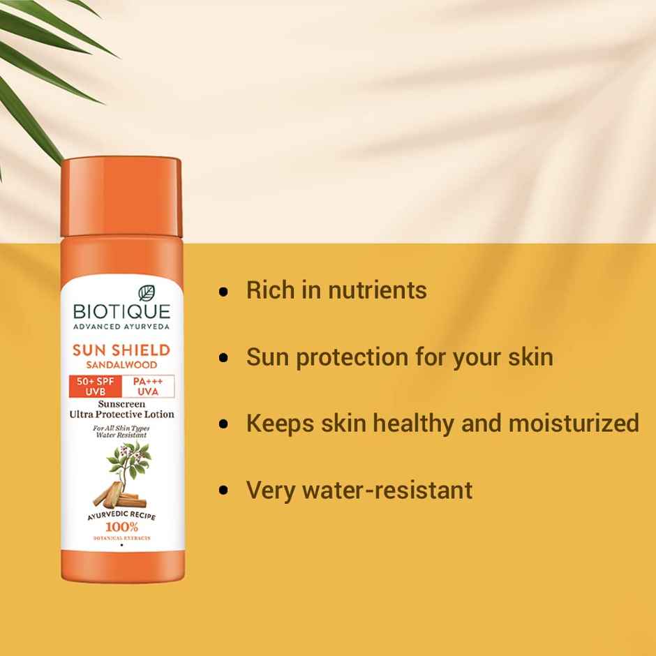 Biotique Sun Shield Aloe Vera 75+Spf Sunscreen Lotion
