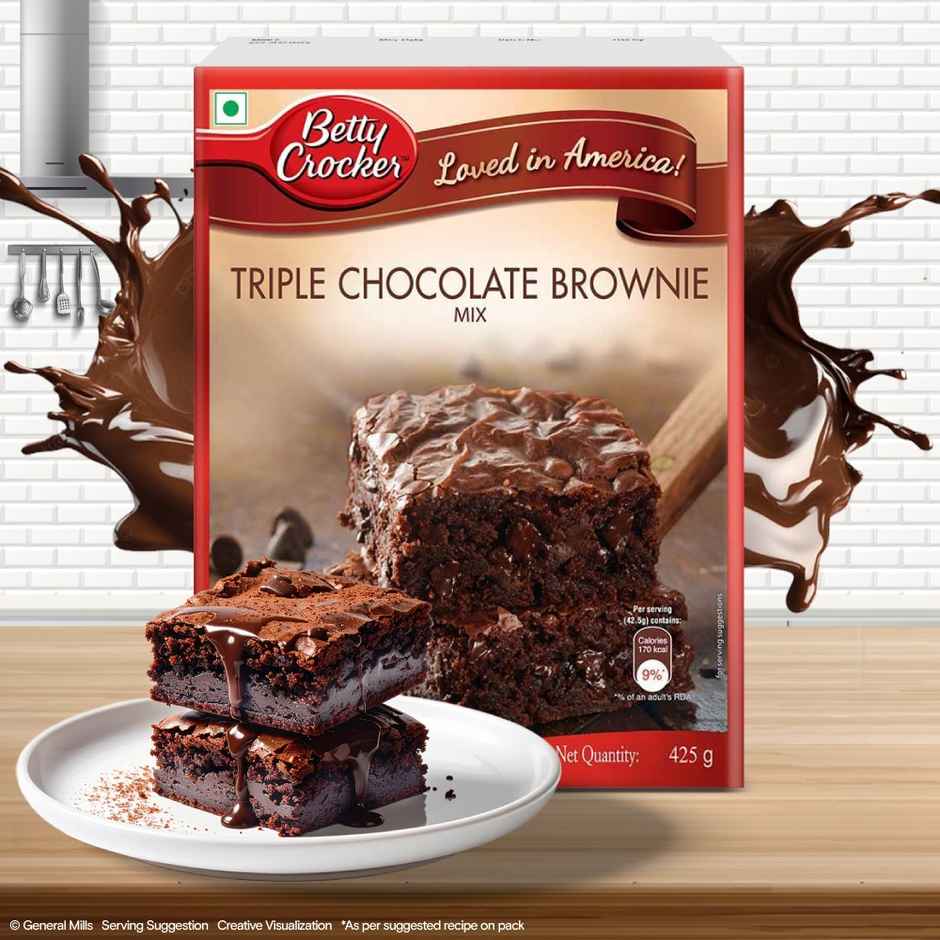 Betty Crocker Triple Chocolate Brownie Instant Cake Mix Powder | Baking Essential| Combo
