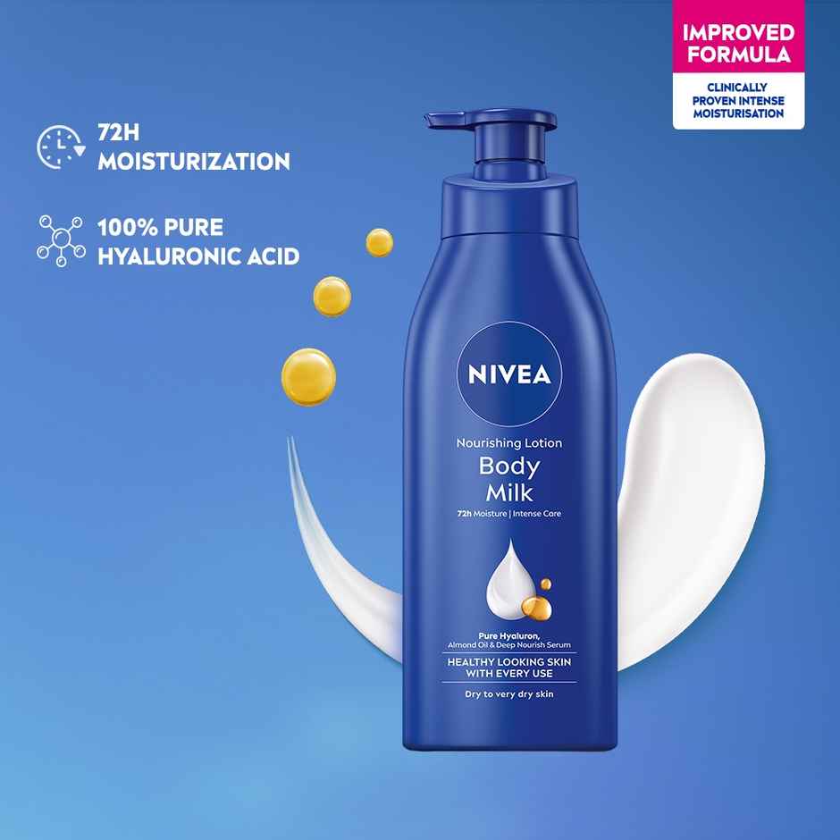 NIVEA Nourishing Body Lotion Body Milk|48 H Moisturization|2X Almond Oil|For Very Dry Skin