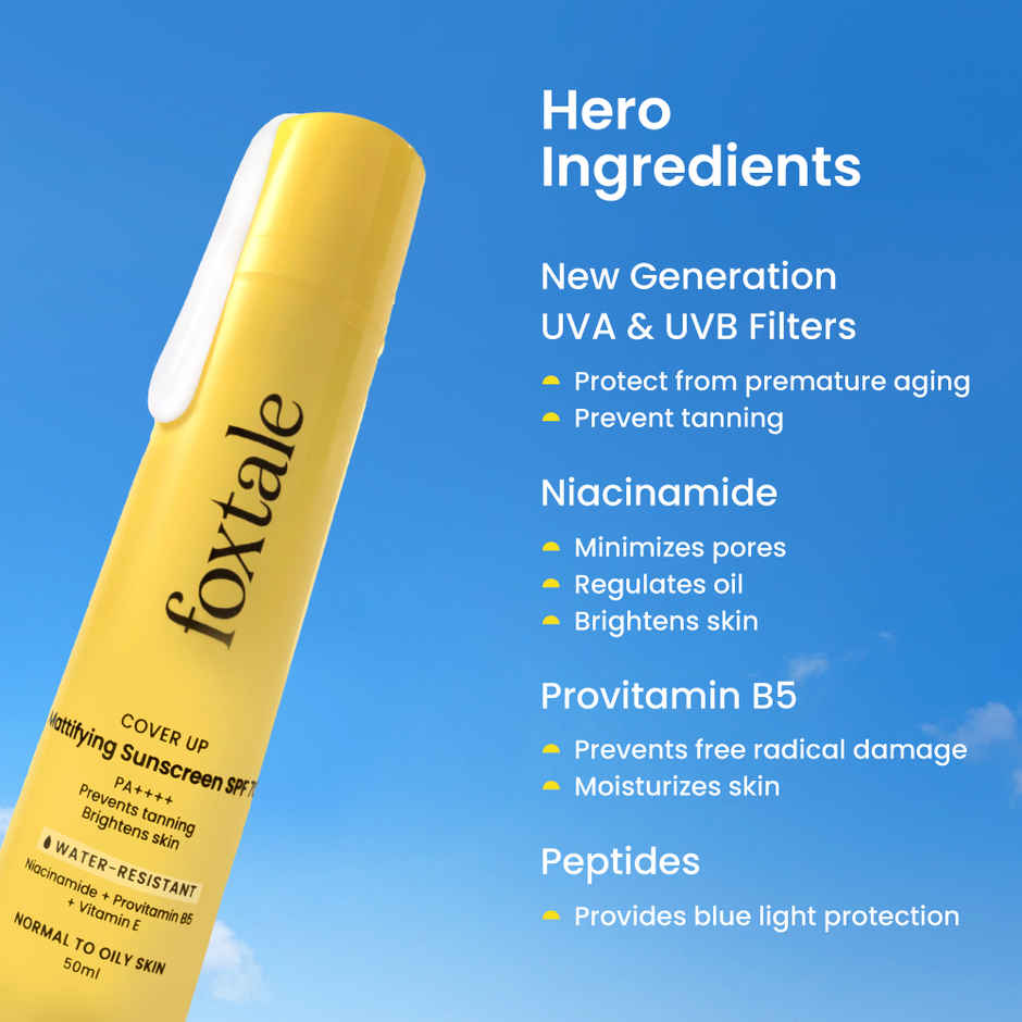 Foxtale SPF 70 Gel-Cream Sunscreen for Oily Skin with PA++++ & Niacinamide