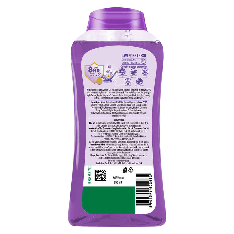 Dettol Body Wash and Shower Gel for Women and Men | Lavender Fresh