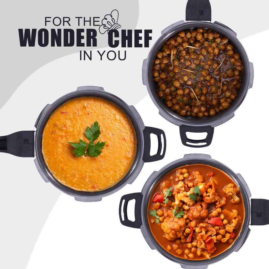 Wonderchef Taurus Hard Anodized Outer Lid Pressure Cooker 5 L