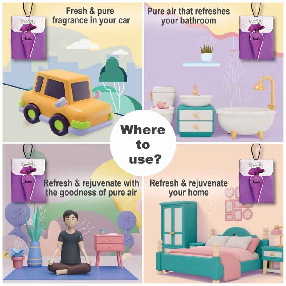 Campure Lavender Insta Cone Camphor Car Air Freshener
