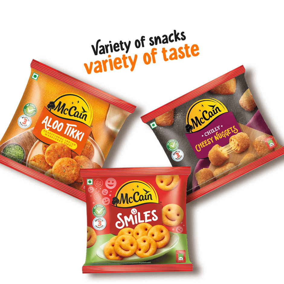 Mccain Veggie Burger Patty | Ready To Cook (360g) & Mccain Fries Fun Pack (90g) Combo