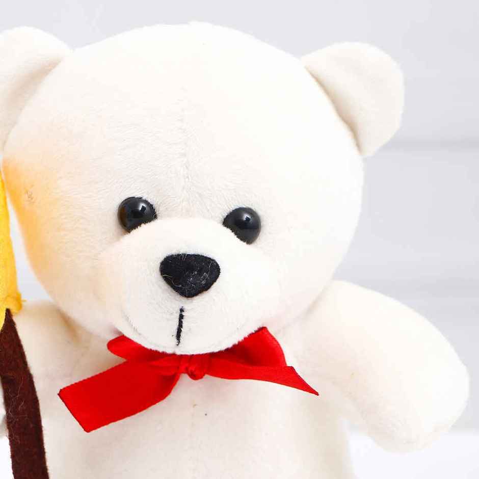 Archies Cute Little White Teddy Bear with I LOVE YOU Star - 20 cm