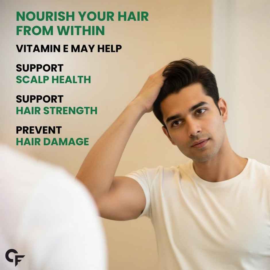 Carbamide Forte 400mg Vitamin E Capsules for Face and Hair with Vitamin E Oil- 30 Capsules
