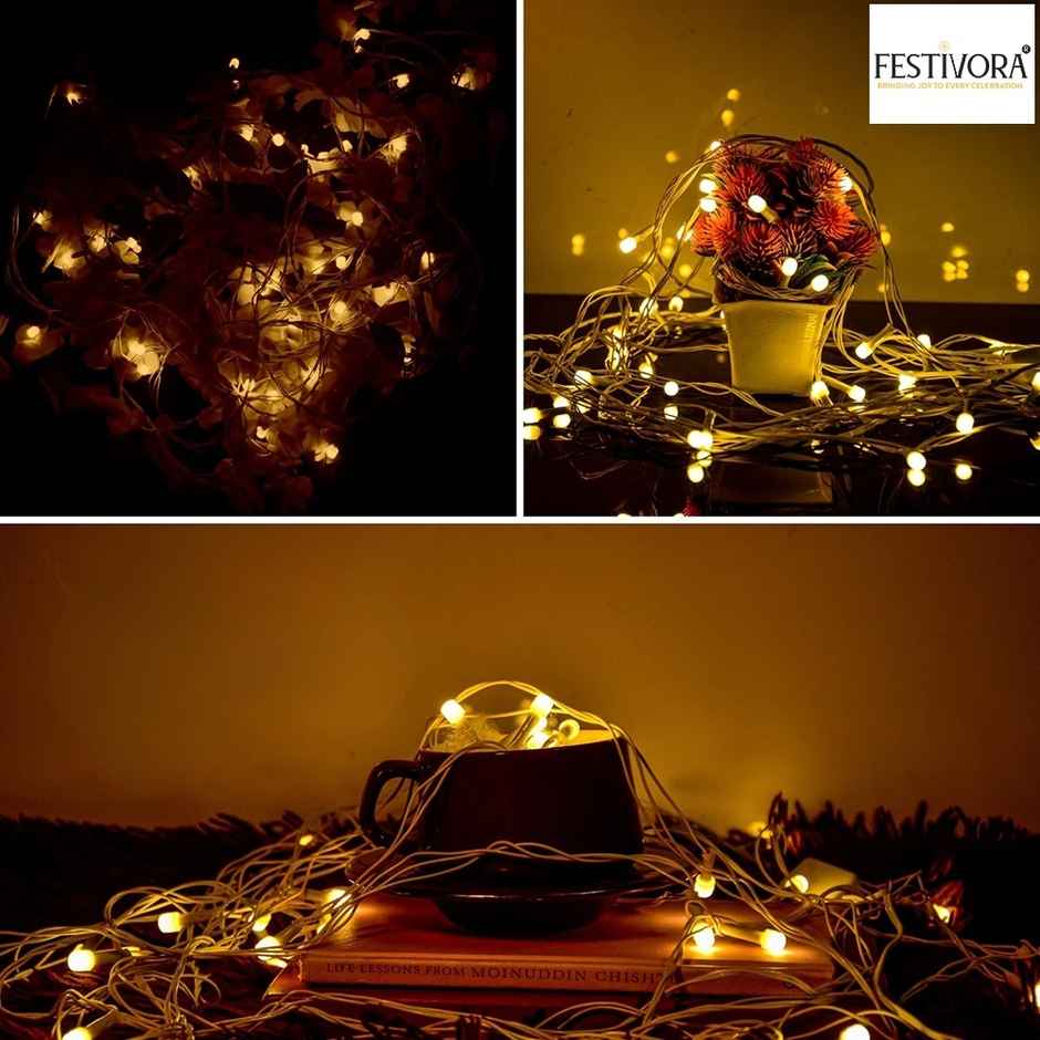 White String Color Lights Festivora Warm White Color Led String Light - Buy at ₹109 Online ...