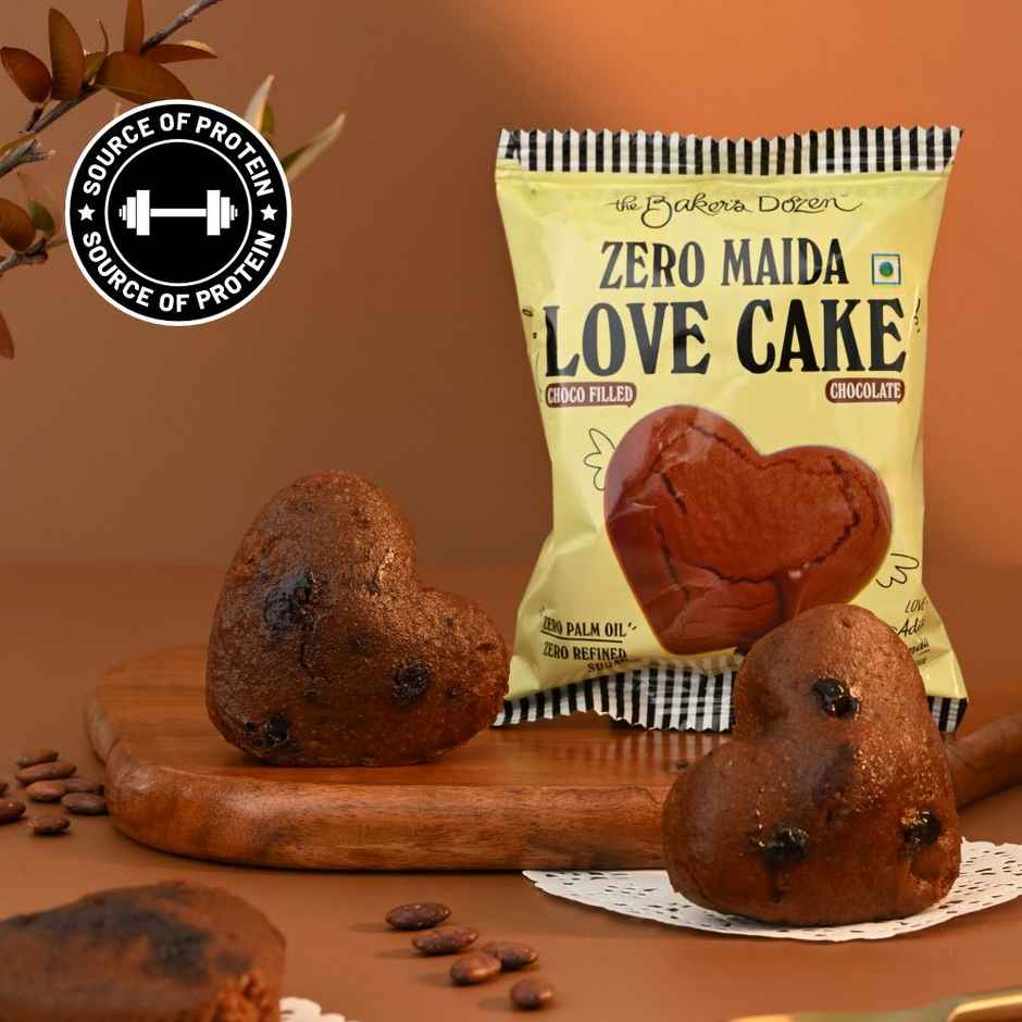 The Baker's Dozen Zero Maida Love Cake - Chocolate | Veg/Eggless Cake | Chocolate Cake | Heart cake