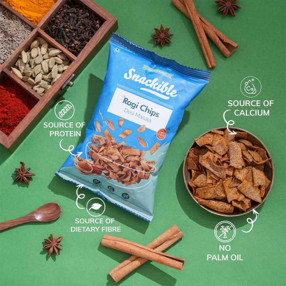 Snackible Desi Masala Ragi Chips - High Fibre
