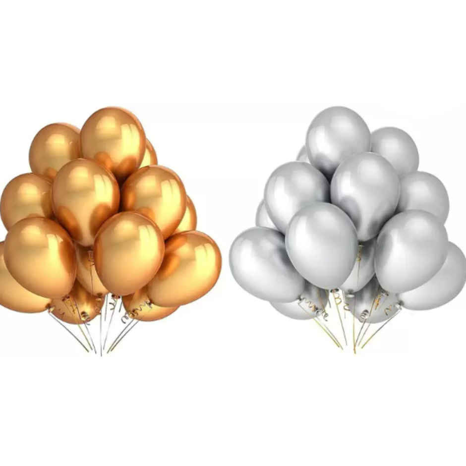Let's Vybe Balloon Golden & Silver