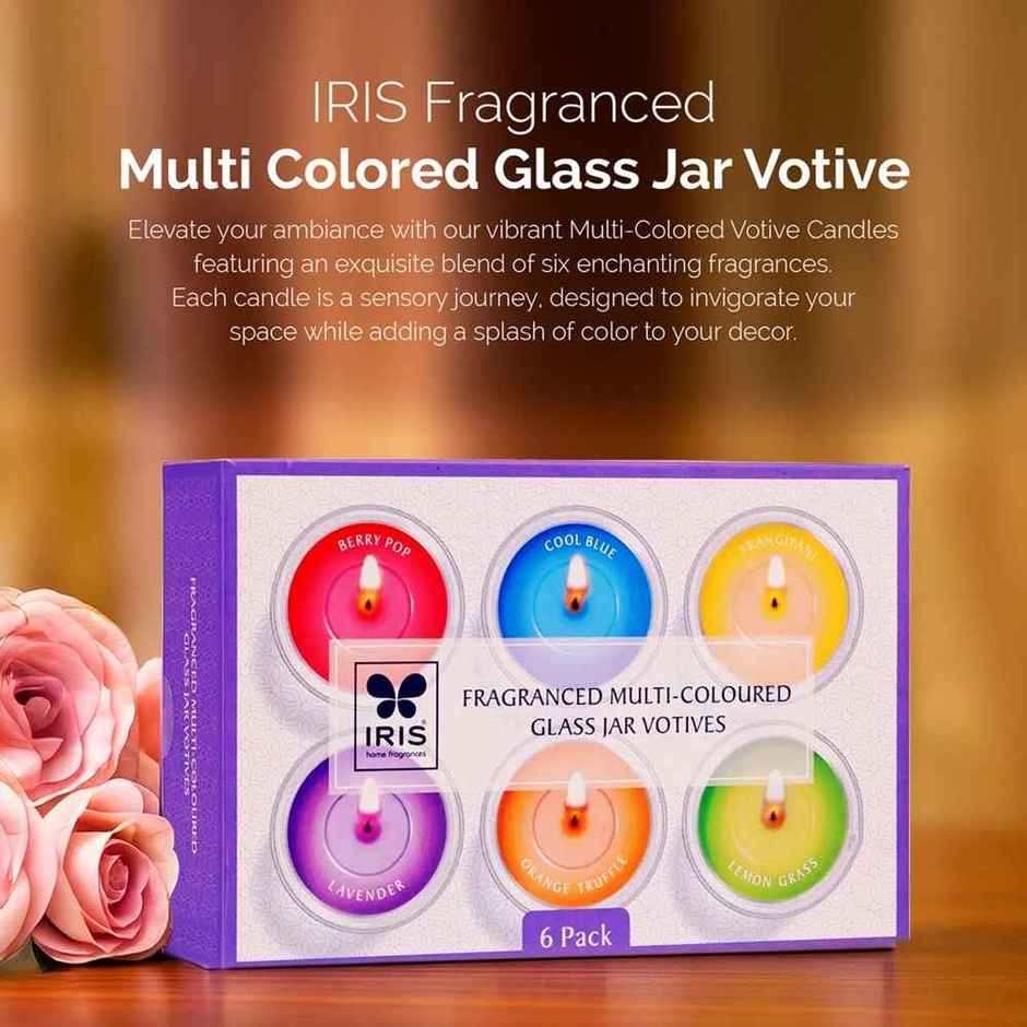 Votive Shot Glass Aroma Candles | Pack of 6 | Candle Gift Set | Home Decor | IRIS