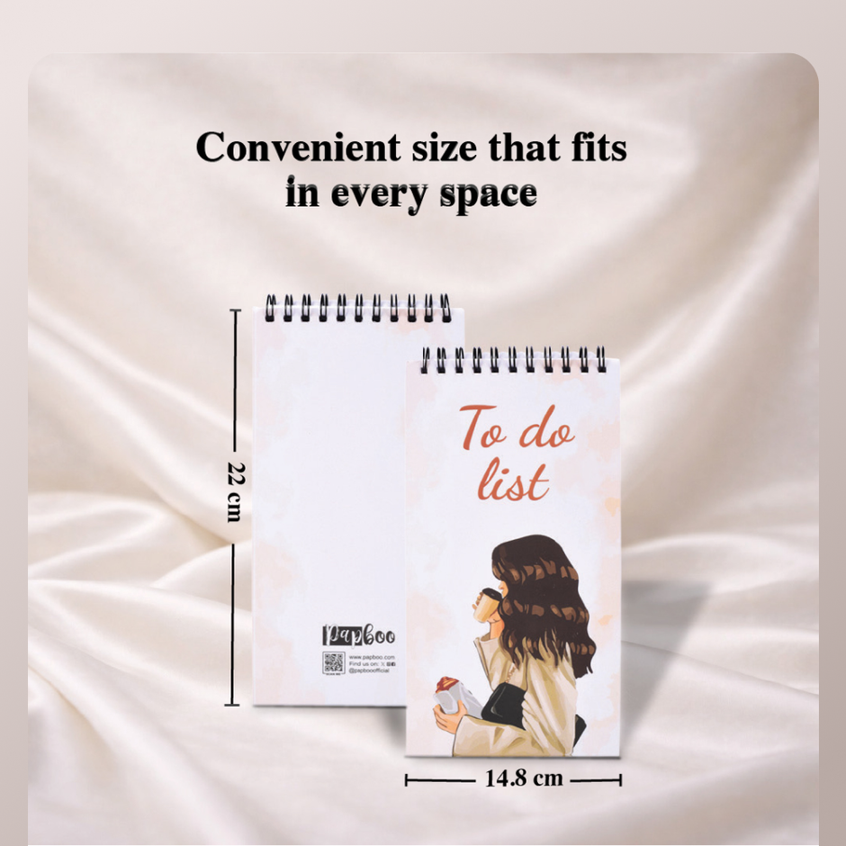 Papboo To-Do List With 80 Planing Pages 4*8 Inches, 70 Gsm Paper - Coffee Girl