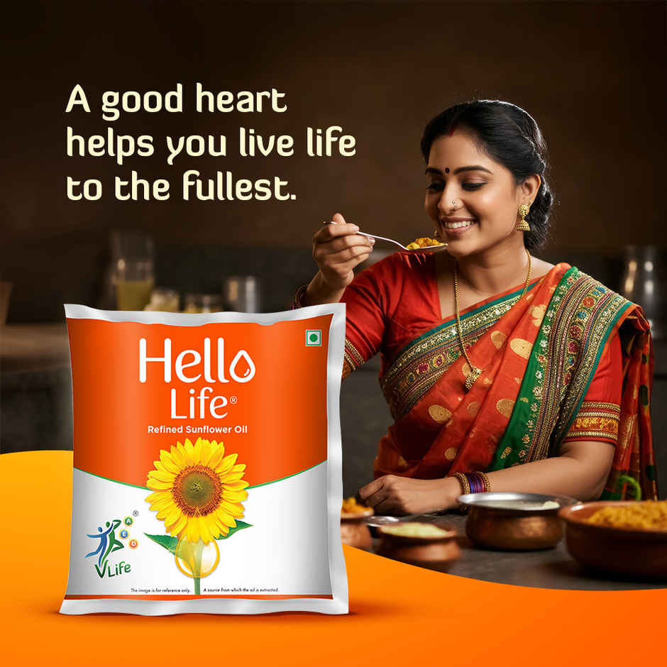 Hello Life Refined Sunflower Cooking Oil | Portable Pouch