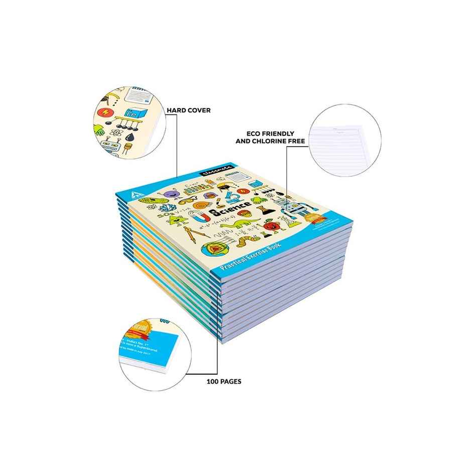 Classmate Single Side Ruled Practical Notebook | 100 Pages, 21.5 x 26.5 cm | Assorted Design
