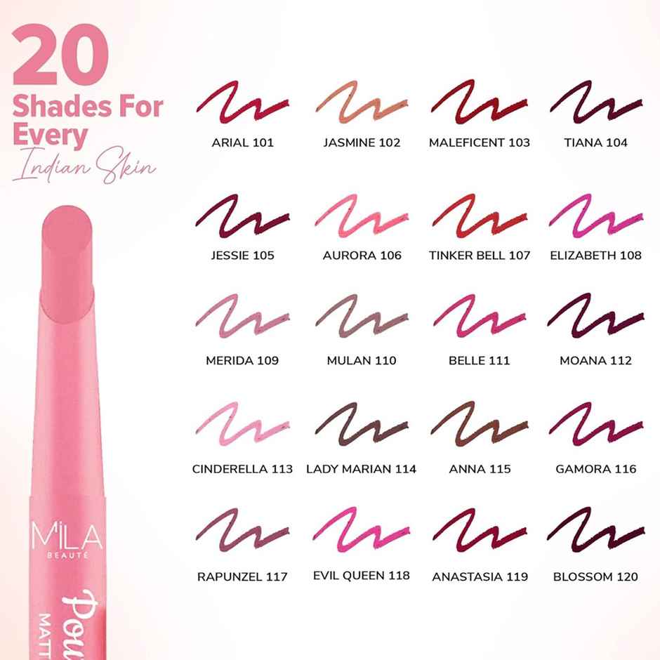 Mila Beaute Pout It Out Lip Crayon Matte Finish Highly Pigmented | 101 Ariel