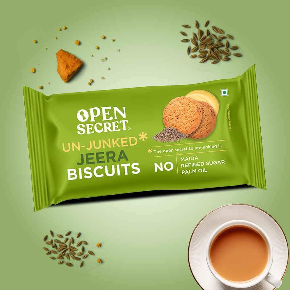 Open Secret Zero Maida Jeera Biscuits, Healthy Snacks with No Refined Sugar & No Palm Oil