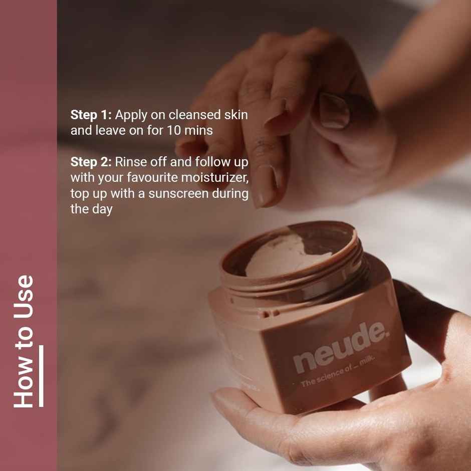 Neude Instant Facial Face Mask With Yogurt & Orange Oil For Pore-Smooth, De-Tanned Skin 50 Ml