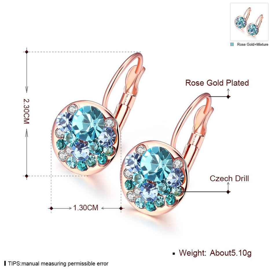 Yellow Chimes Blue Contemporary Studs Earrings