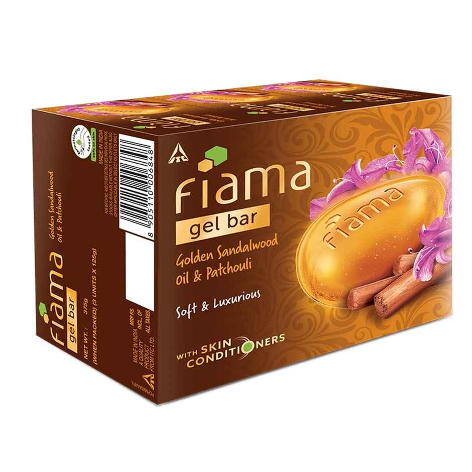 Fiama Gel Bathing Bar Golden Sandalwood Oil and Patchouli with Skin Conditioners for Moisturised