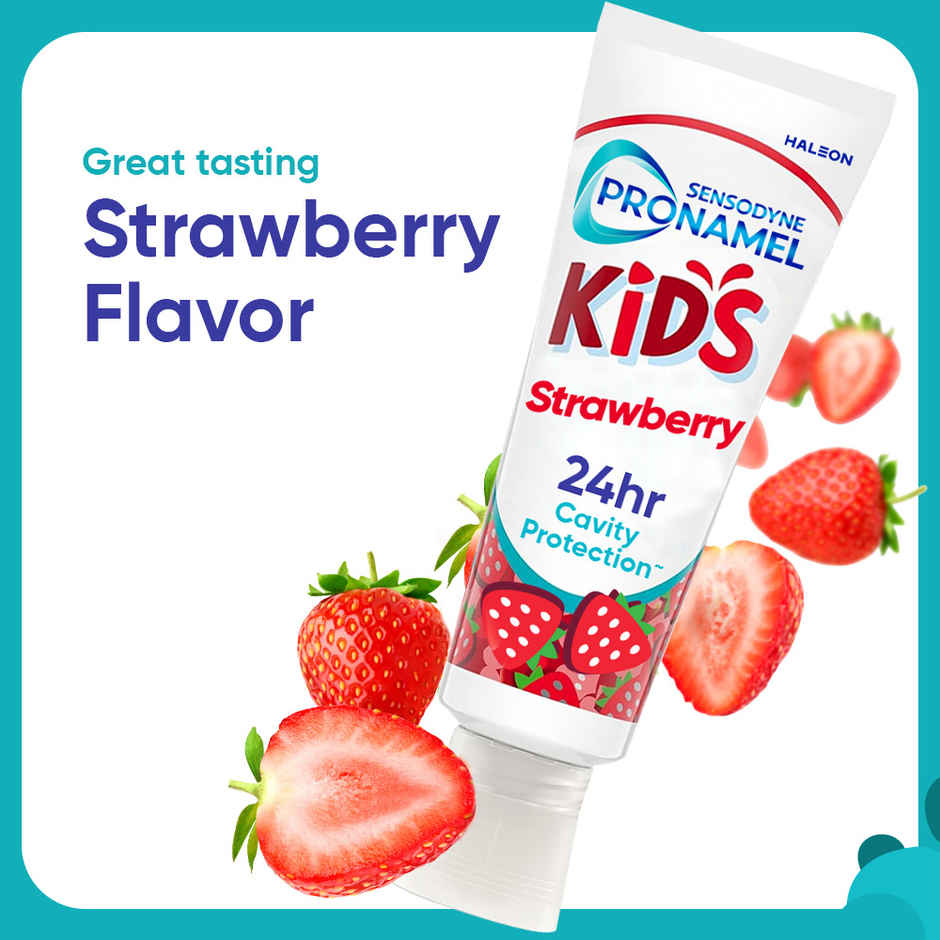 Sensodyne Pronamel Kids Toothpaste, 24Hr Cavity Protection, for 2+ Yrs (Strawberry Flavour)