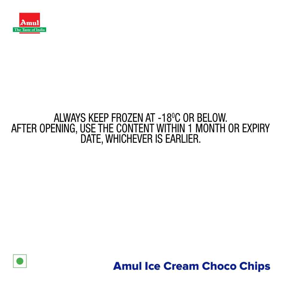 Amul Choco Chips Ice Cream Tub | Rich Chocolate Taste