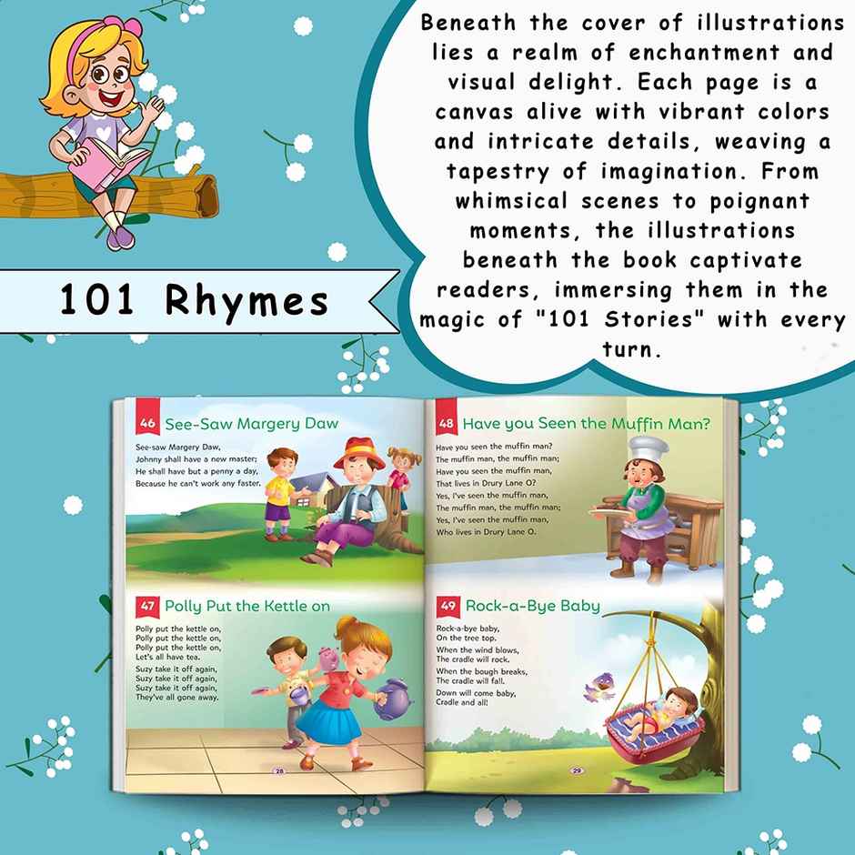 101 Rhymes Book for Kids | Ages 3-12 | Paperback - Kids Rhyming Book, Educational Fun Learning Book