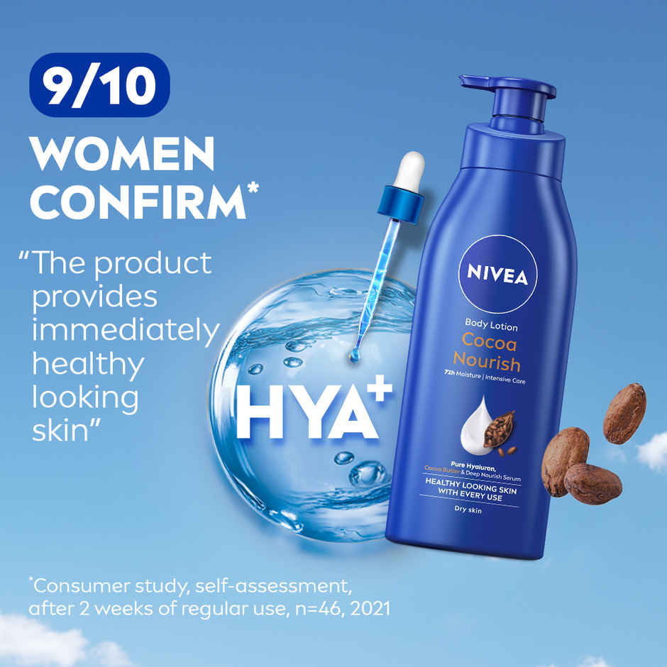 NIVEA Cocoa Nourish Body Lotion|Deep Moisture Serum|Non Greasy|Moisturiser For Very Dry Skin