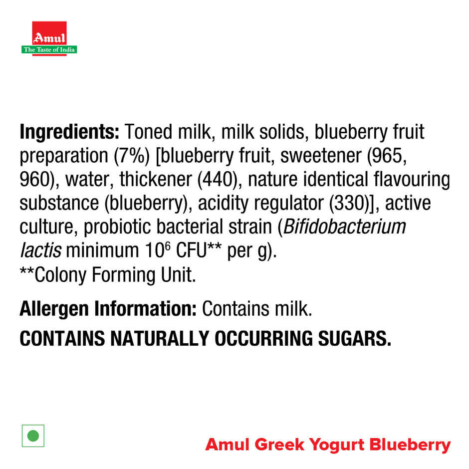 Amul Greek Yogurt | Blueberry