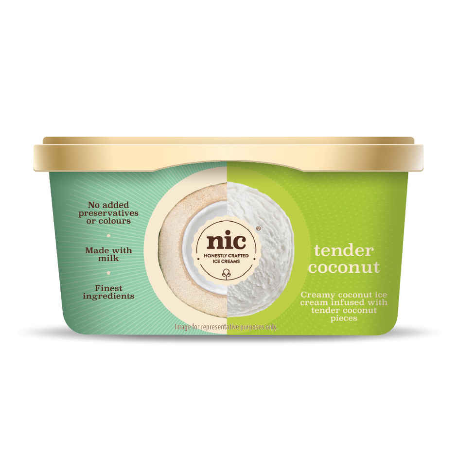 NIC Tender Coconut Ice Cream Tub | Preservative Free | No Artificial Flavors