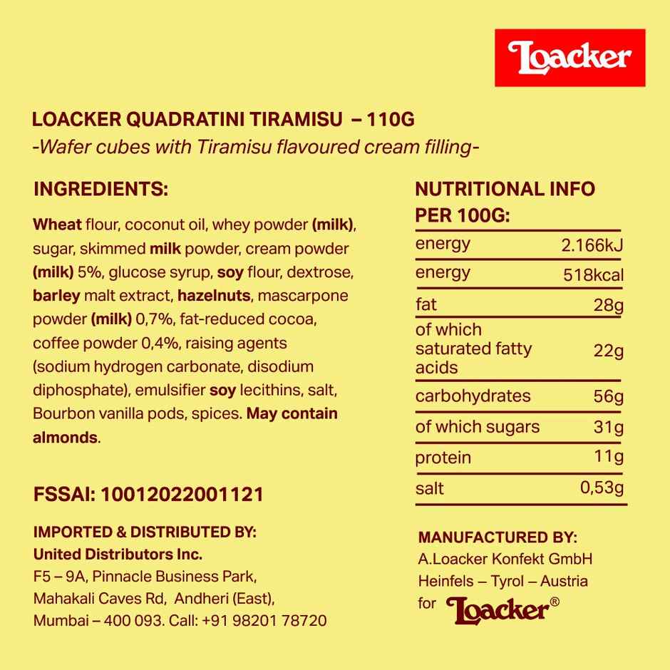 Loacker Quadratini Tiramisu