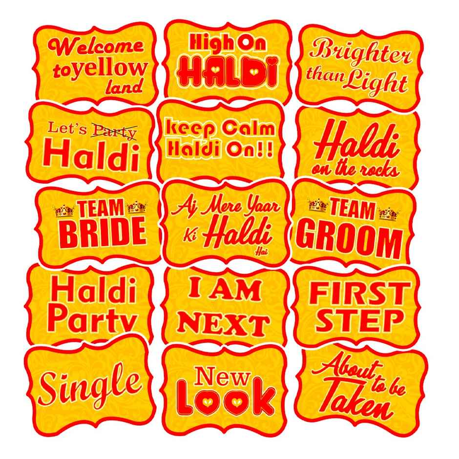 Haldi Props For Decoration | Pack Of 15 | Party Propz