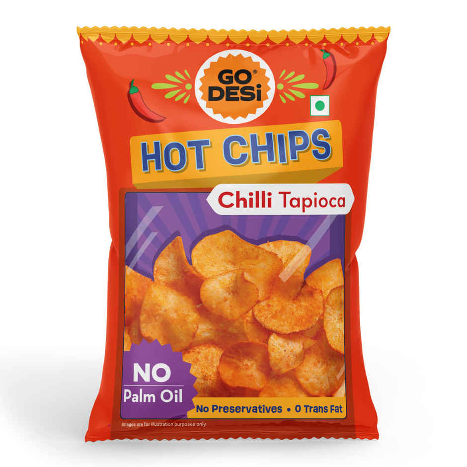 GO DESi Hot Chips Chilli Tapioca | No Palm Oil