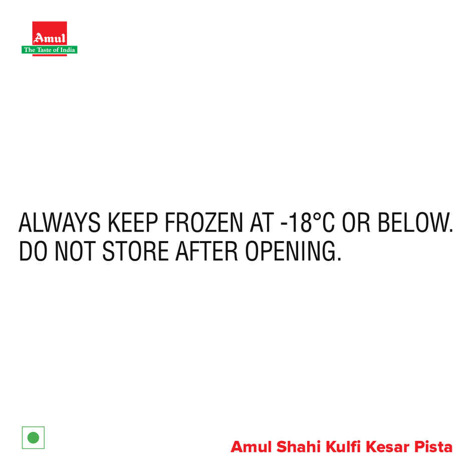 Amul Shahi Matka Kulfi Kesar Pista Ice Cream
