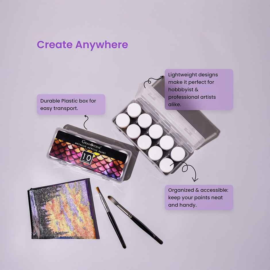 Granotone Venezia Metallic Acrylic Paint Set | Multicolour