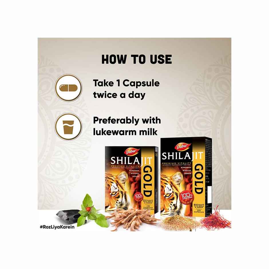Dabur Shilajit Gold Capsules - 10 Caps