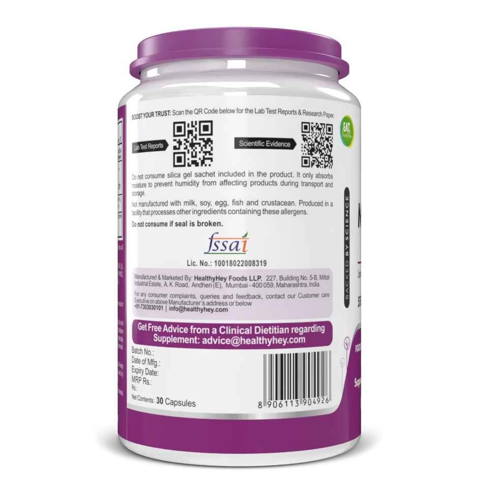 HealthyHey Nutrition Magnesium Glycinate | High Absorption | For Sleep, Cramps & Nerve Health | Veg