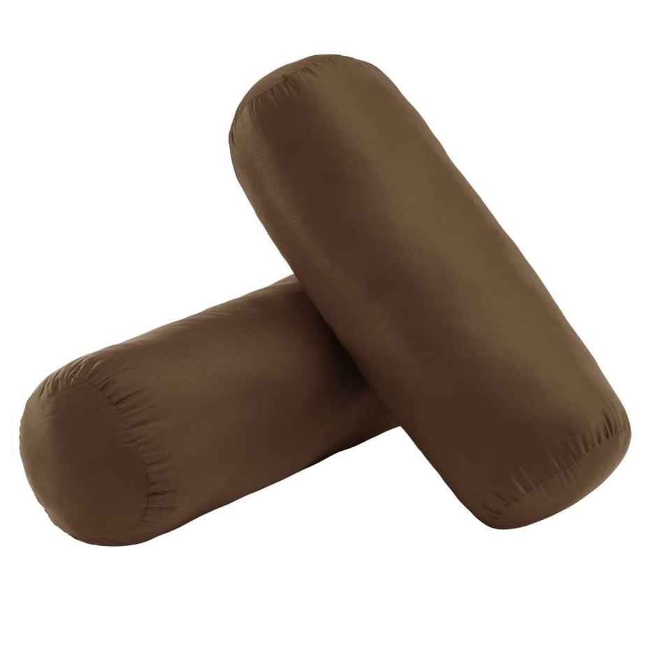 Wakefit Bolster Pillow | Set of 2 | Soft and Supportive | Comfortable for Neck and Back | Brown