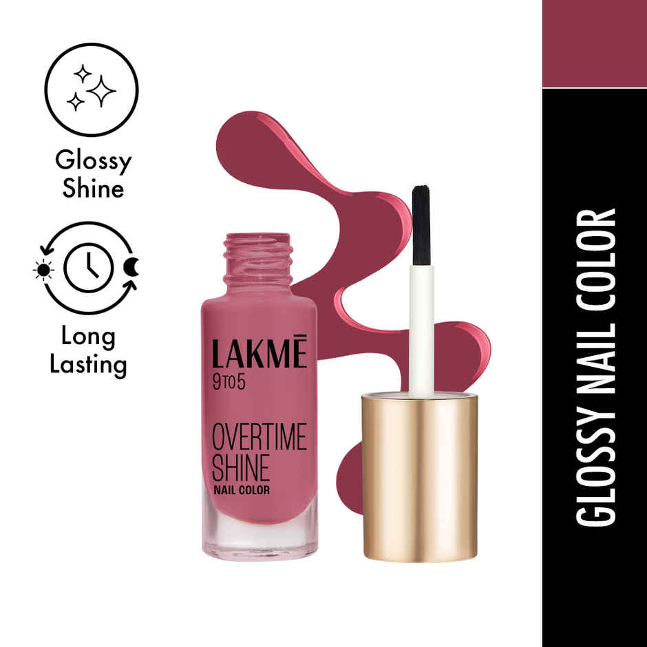 Lakme 9 to 5 Primer + Gloss Nail Color | Berry Business