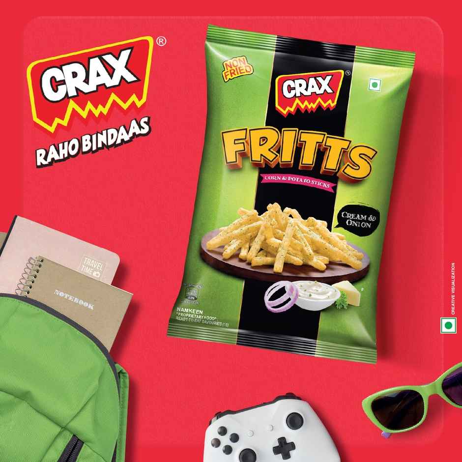 Crax Fritts Cream and Onion Corn & Potato Stick Snacks Combo