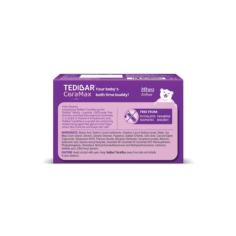 Tedibar Ceramax Bathing Bar - Enriched with Ceramides & Vitamin E |100% Soap Free