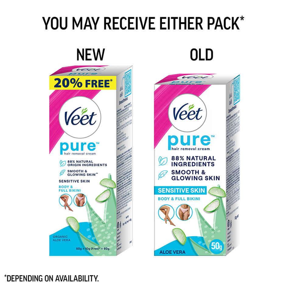 Veet Pure Hair Removal Cream for Sensitive Skin | Suitable for Legs, Underarms, Bikini & Arms