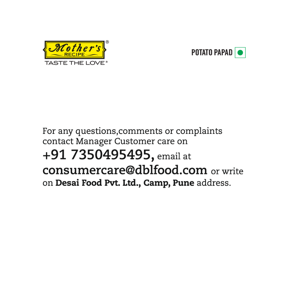 Mother's Recipe Potato Papad