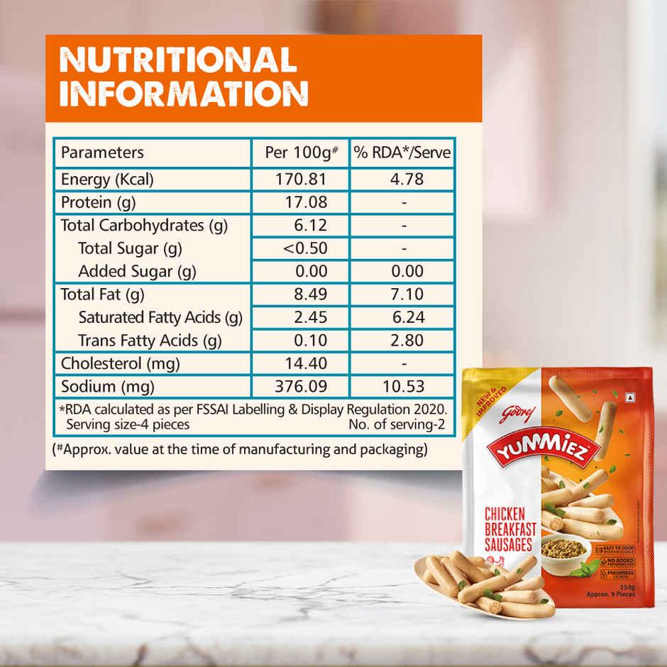 Yummiez Chicken Breakfast Sausages Combo