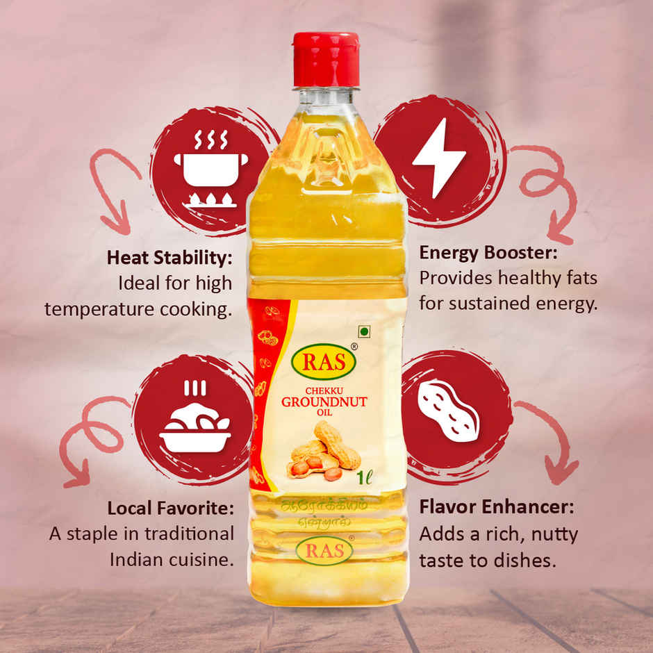 Ras Chekku Ground Nut Oil Bottle - Cold Pressed Oil
