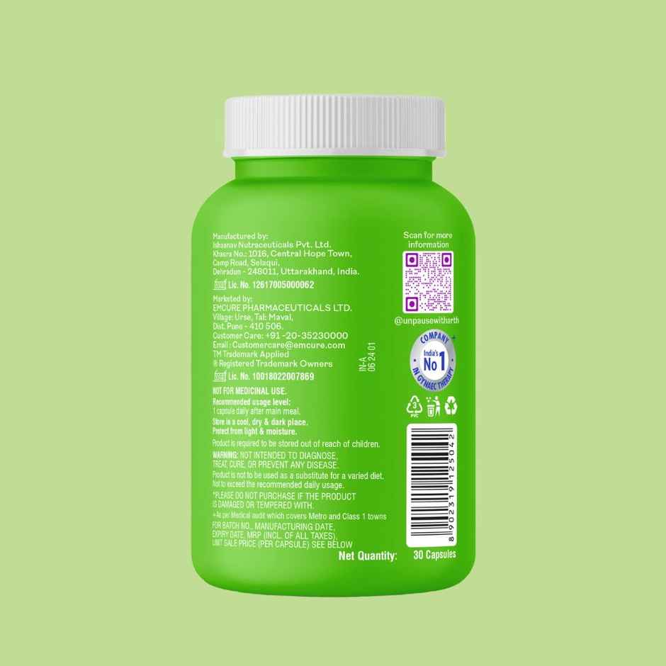 Arth By Emcure Brahmi Capsules | Bacopa Extract | Supports Cognition, Focus & Memory