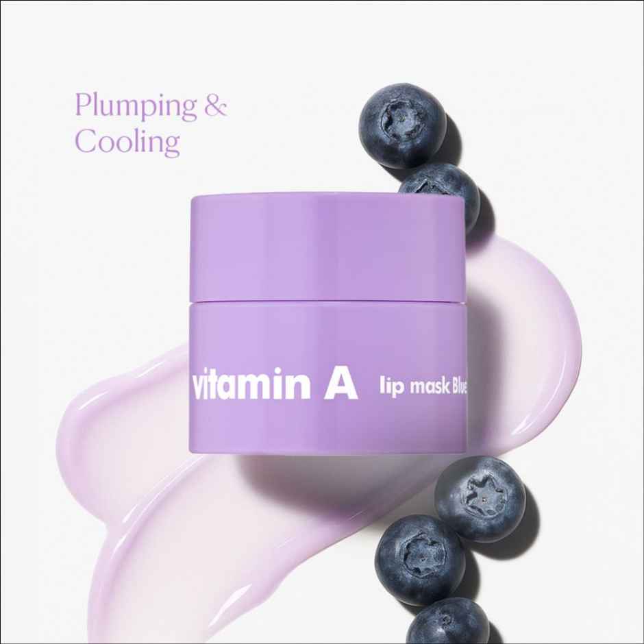 Tha Face Shop Vitamin A Lip Balm Mask With Blueberry Extract & Shea Butter For Soft & Juicy Lips